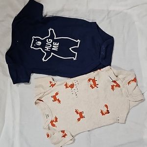 5 for $15!! Gerber Fox Onesie 3-6 Months & Member's Mark long sleve bodysuit 3-6
